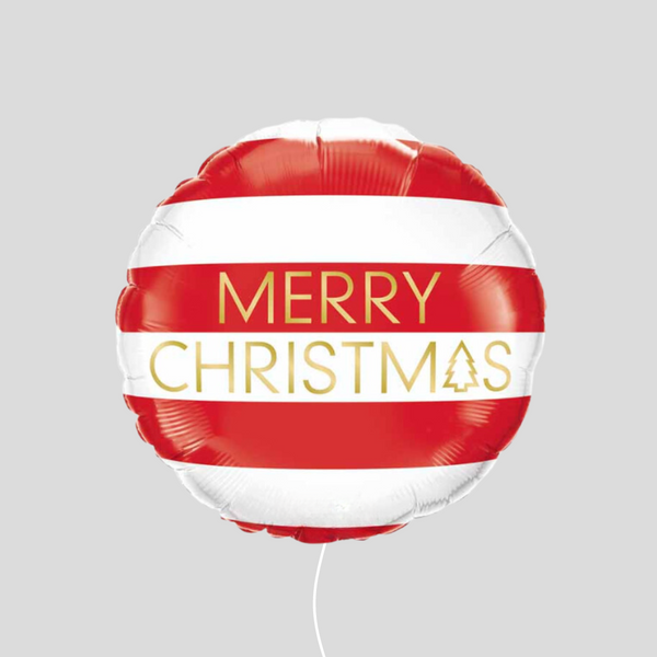 'Christmas Stripes Red and White' Standard Foil Balloon