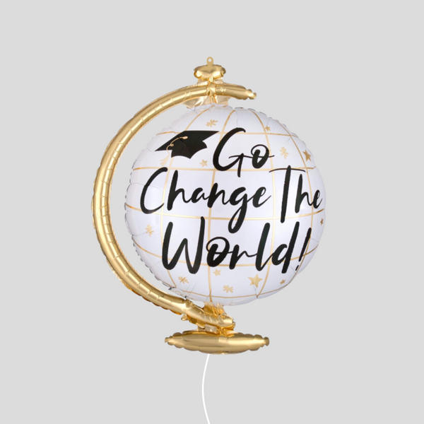 Medium Foil Balloon Go Change The World Globe