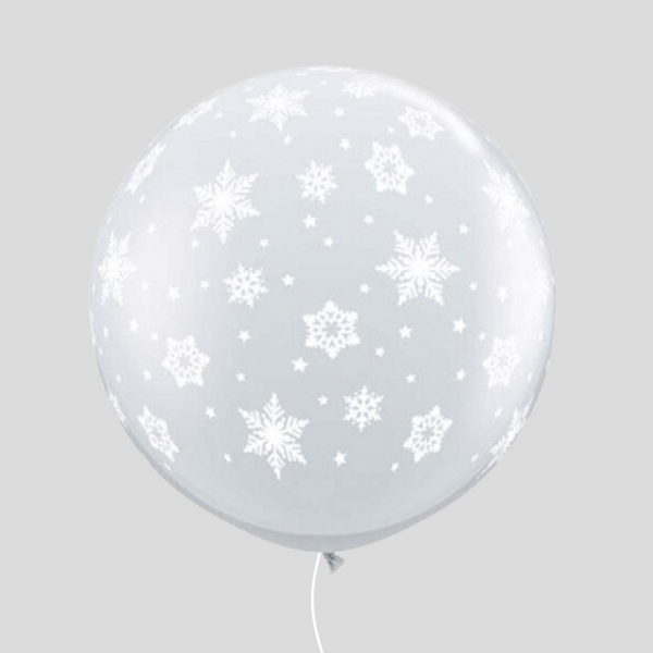 'Clear Snowflakes' Extra Large Latex Balloon