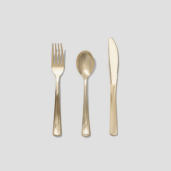 Metallic Gold Cutlery Set