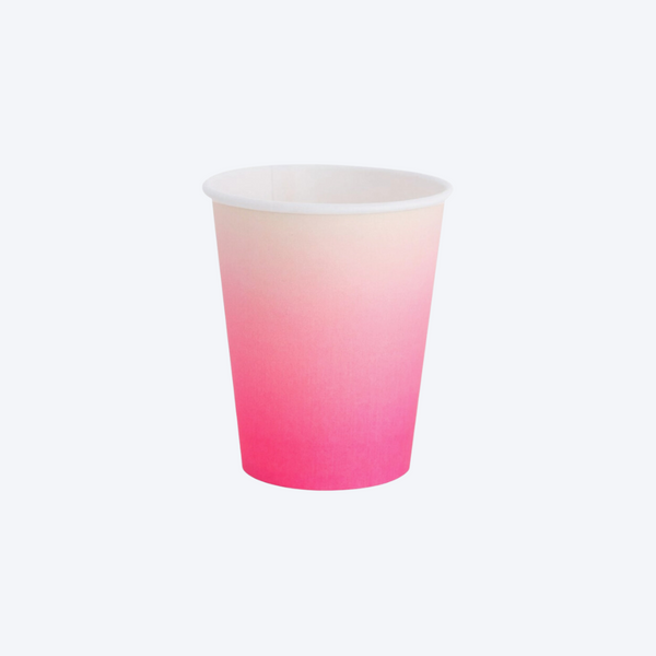 Classic Neon Rose Ombre Paper Party Cups