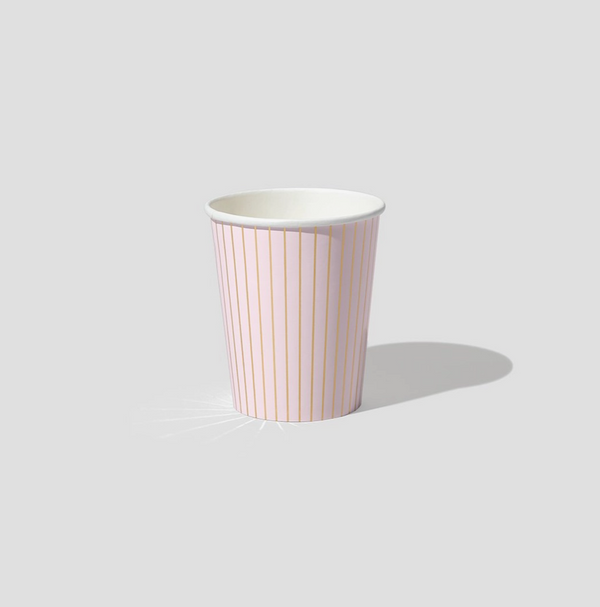 'Pinstripe Pale Pink' Paper Party Cups
