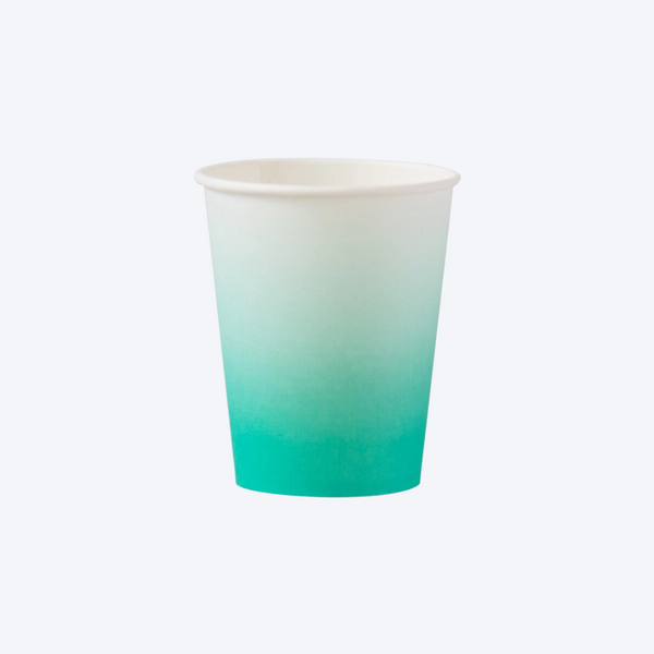 Classic Teal Ombre Paper Party Cups