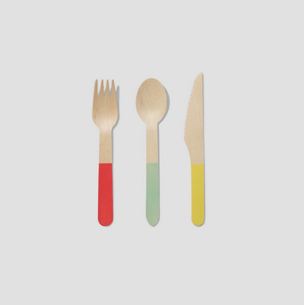 Tricolore Wooden Cutlery Set