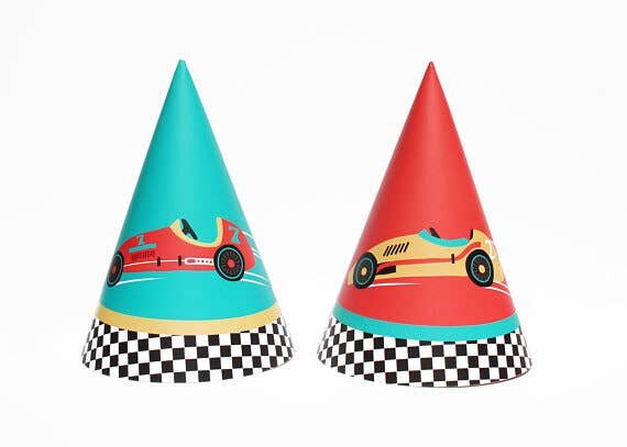 Vintage Race Car Party Hats