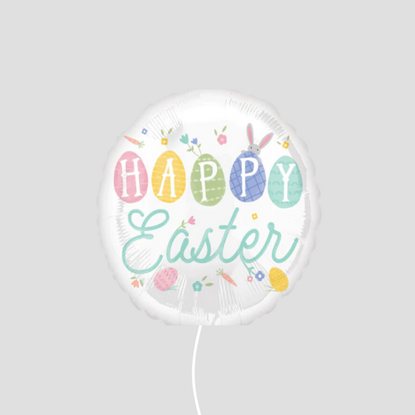 Round Foil Balloon Pastel Happy Easter