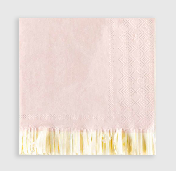 'Baby Fringed' Cocktail Napkins Pink