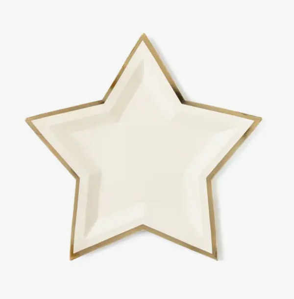 'Star Shaped Gold Foiled' Large Paper Party Plates