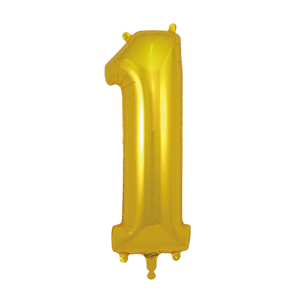 34" Number 1 Gold Oaktree Foil Balloon