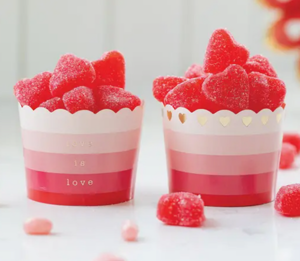 Valentine's Day Gold Foil Heart Border Baking Cups