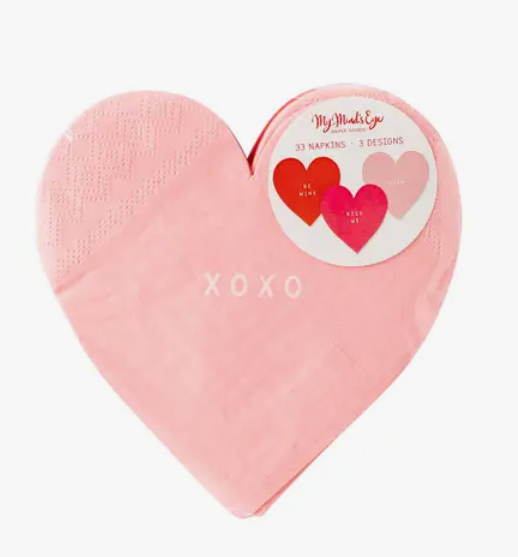 Valentine's Day Heart Shaped Paper Napkin Set