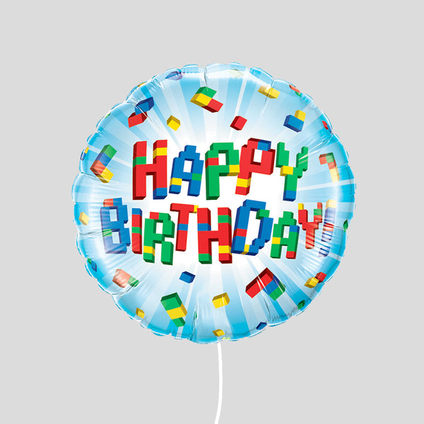 'Happy Birthday Blocks' Standard Foil Balloon