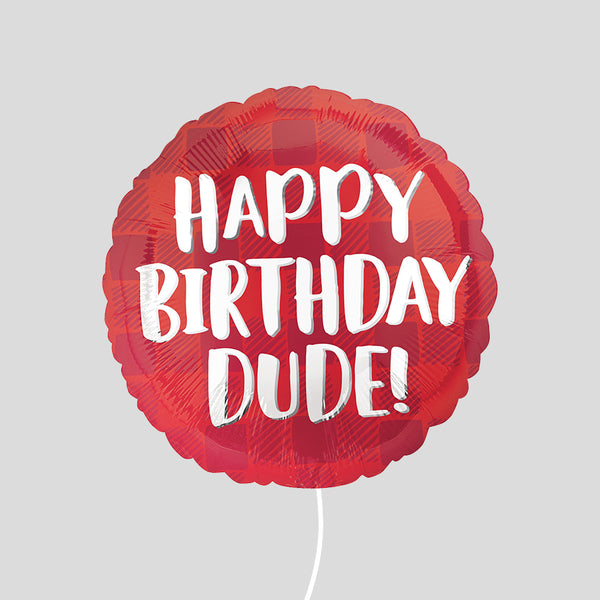 'Happy Birthday Dude' Standard Foil Balloon