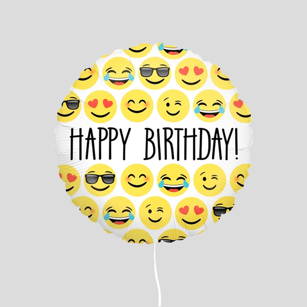 'Happy Birthday Emoji Faces' Standard Foil Balloon