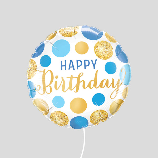 'Happy Birthday Gold Glitter' Standard Foil Balloon