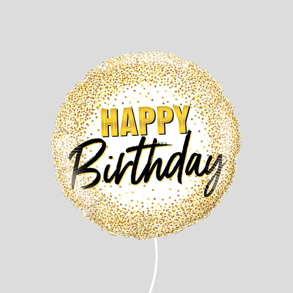 'Happy Birthday Gold Dots' Standard Foil Balloon