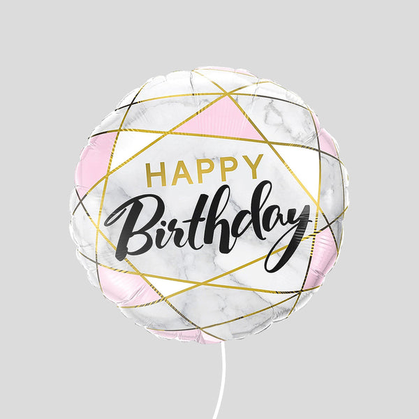 'Happy Birthday Marble' Standard Foil Balloon