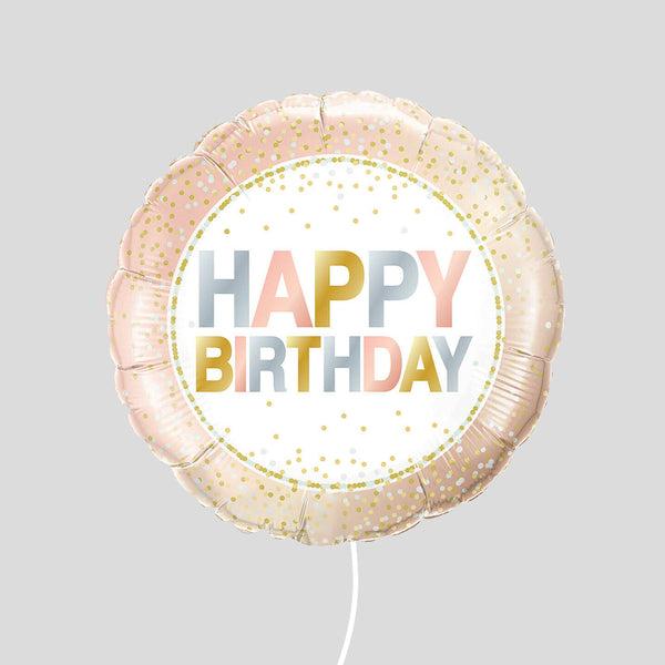 'Happy Birthday Metallic Dots' Standard Foil Balloon