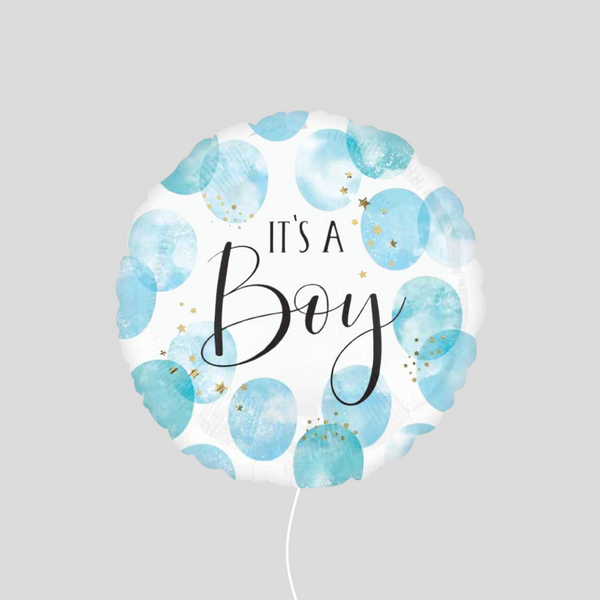 'Baby Boy Watercolour' Standard Foil Balloon