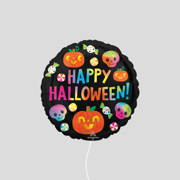 'Holographic Iridescent Halloween Cuties' Standard Foil Balloon