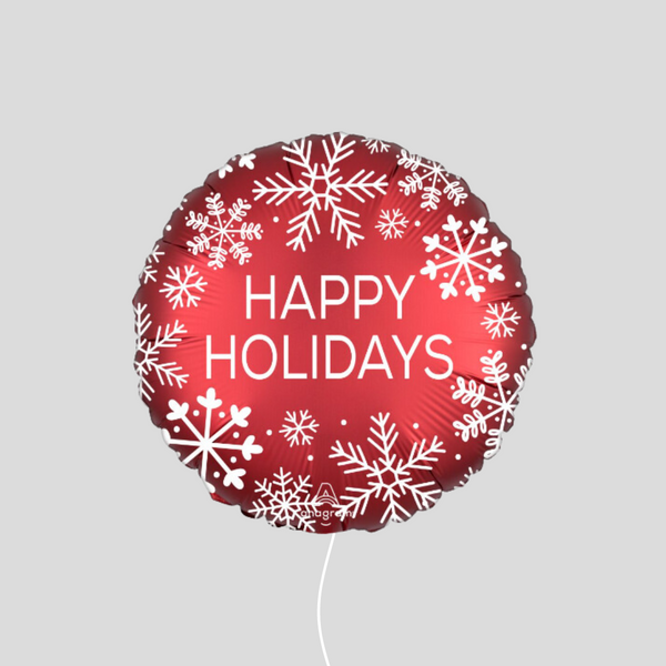 18" 'Satin Happy Holidays Nordic Snowflake' Standard Foil Balloon