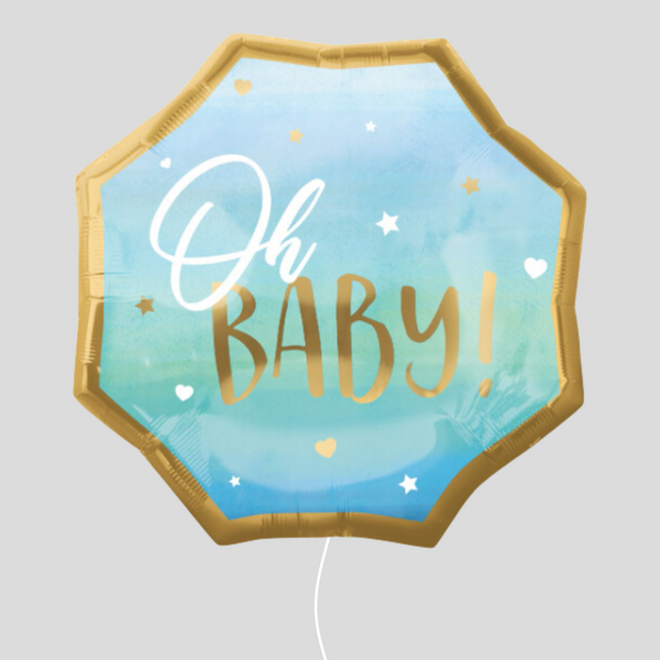 'Oh Baby' Medium Foil Balloon Blue