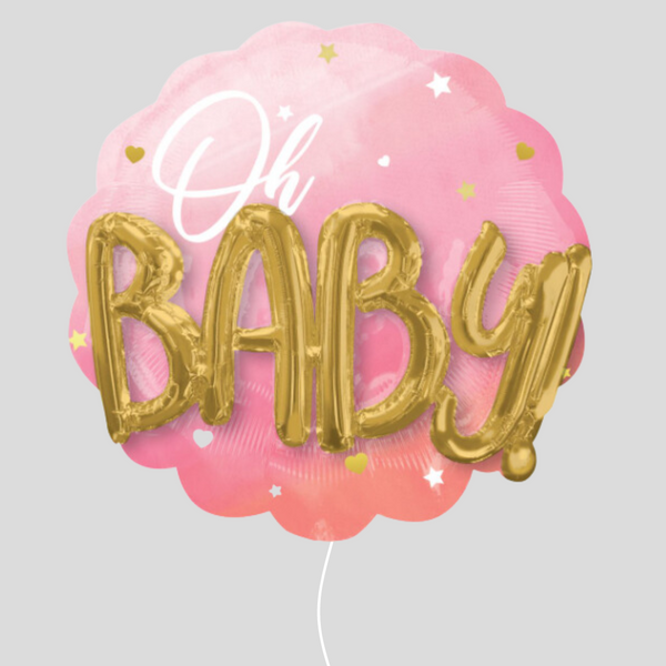 'Oh Baby Pink" Medium 3D Foil Balloons