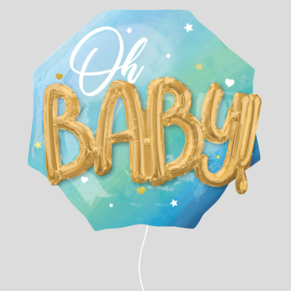 'Oh Baby Blue" Medium 3D Foil Balloons