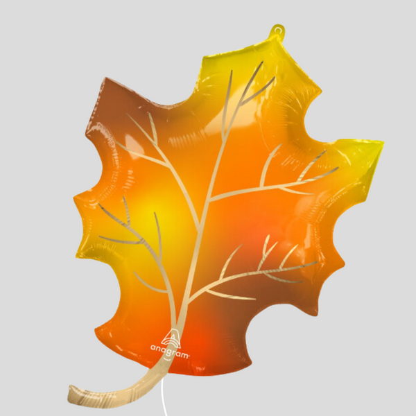 'Satin Fall Leaf' Medium Foil Balloon