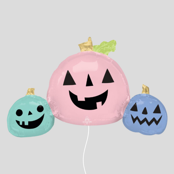 'Pastel Halloween Pumpkins' Medium Foil Balloon