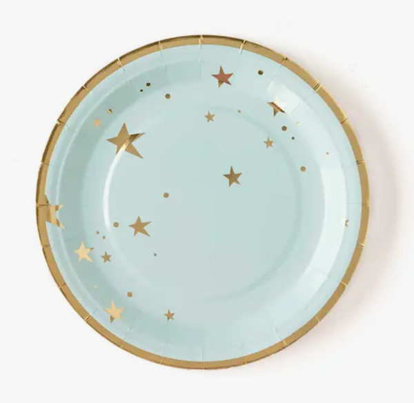 'Baby Star' Large Paper Party Plates Blue
