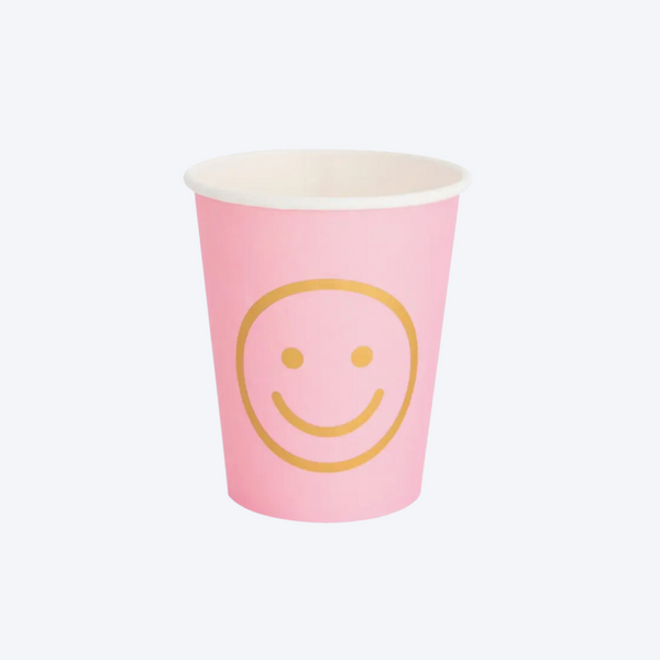 'Classic Blush Smiley' Paper Party Cups