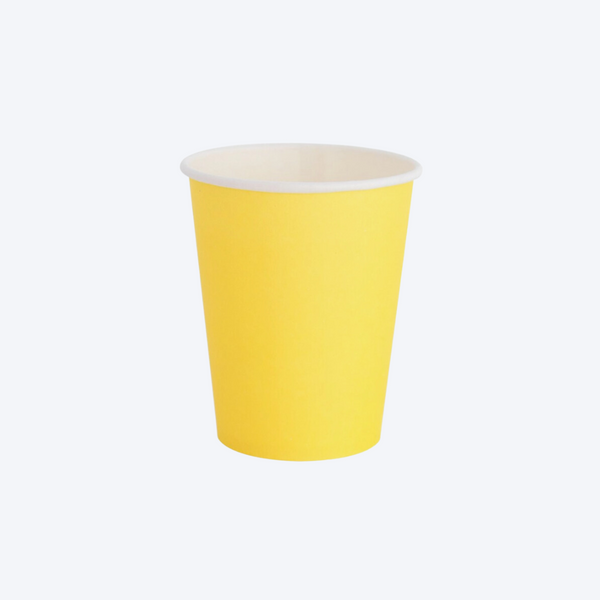 Classic Happy Sunshine Yellow Paper Party Cups