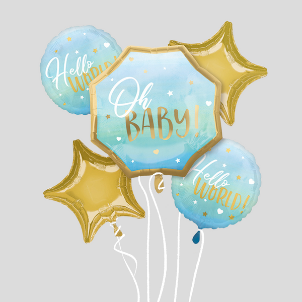 'Oh Baby! Blue' Foil Balloon Bouquet