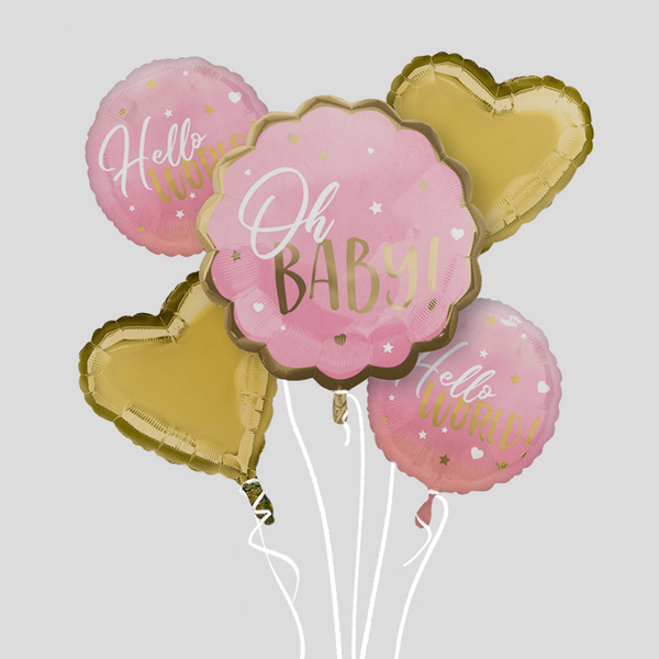 'Oh Baby! Pink' Foil Balloon Bouquet