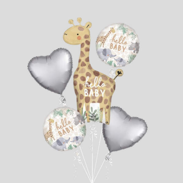 'Soft Jungle Baby' Balloon Bouquet