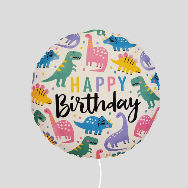 18" 'Happy Birthday' Cute Dinosaurs Standard Foil Balloon
