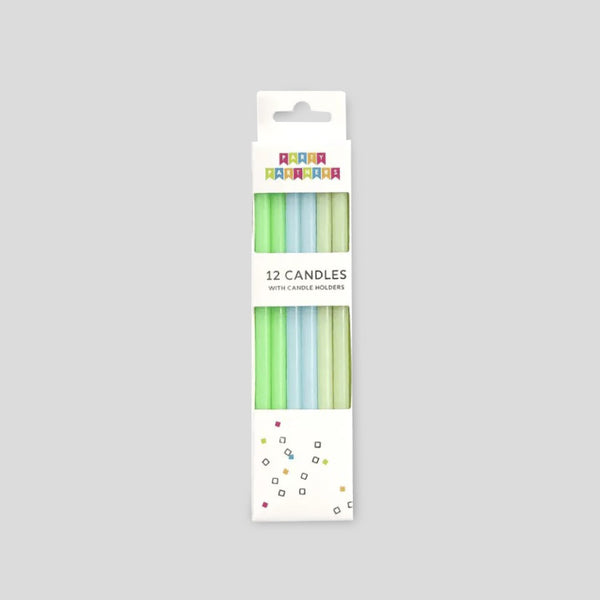 Green & Blue Candles (12 per Pack)