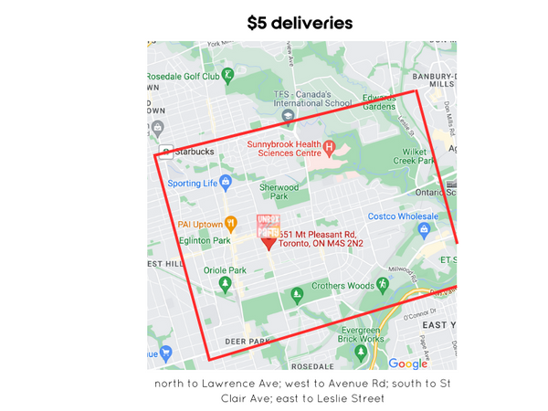 $10 Deliveries in Neighbourhood