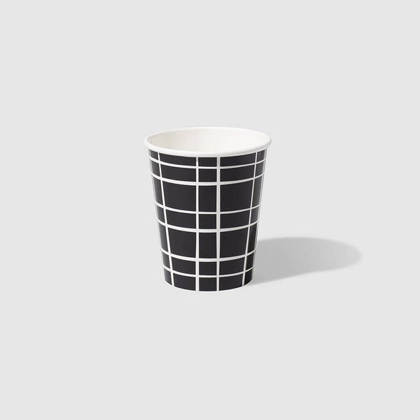Black Gridline Paper Party Cups