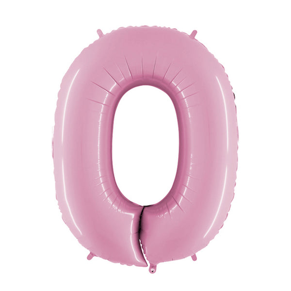 34" Number 0 Baby Pink Oaktree Foil Balloon