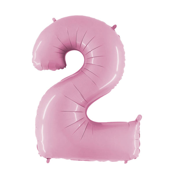 34" Number 2 Baby Pink Oaktree Foil Balloon