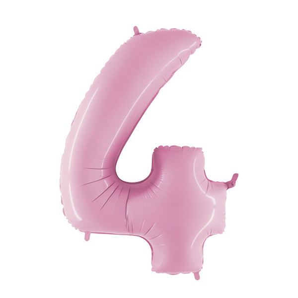 34" Number 4 Baby Pink Foil Balloon