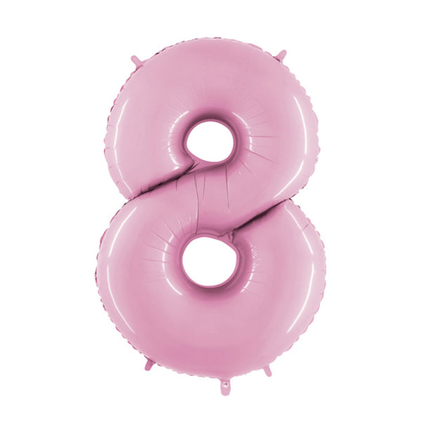34" Number 8 Baby Pink Foil Balloon