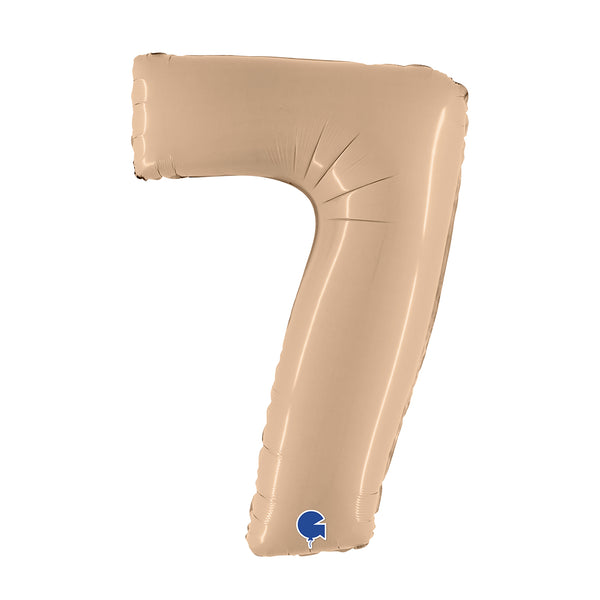 40" Number 7 Satin Nude Foil Balloon