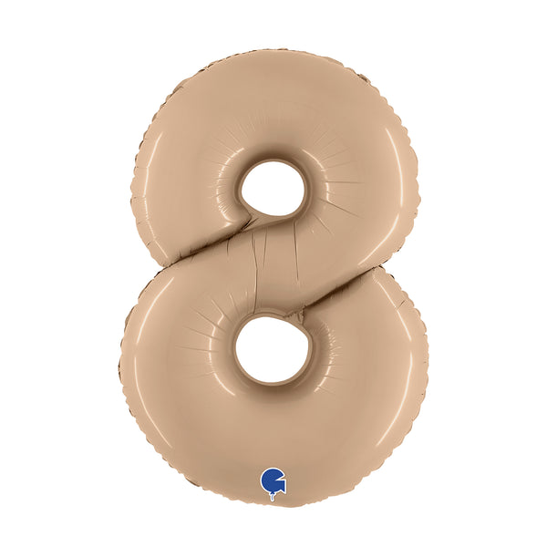 40" Number 8 Satin Nude Foil Balloon