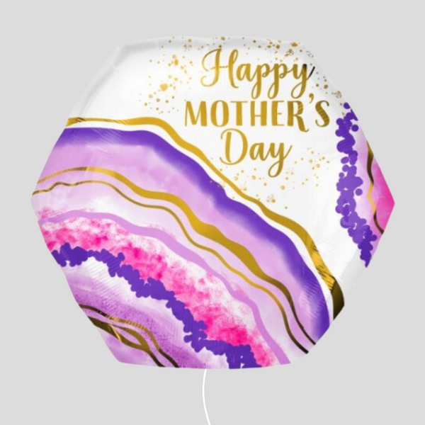 'Happy Mother’s Day' Watercolour Geode Medium Foil Helium Balloon Bouquet