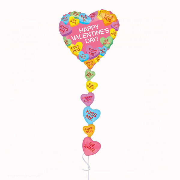 Heart Foil Balloon Love Note Candy Hearts