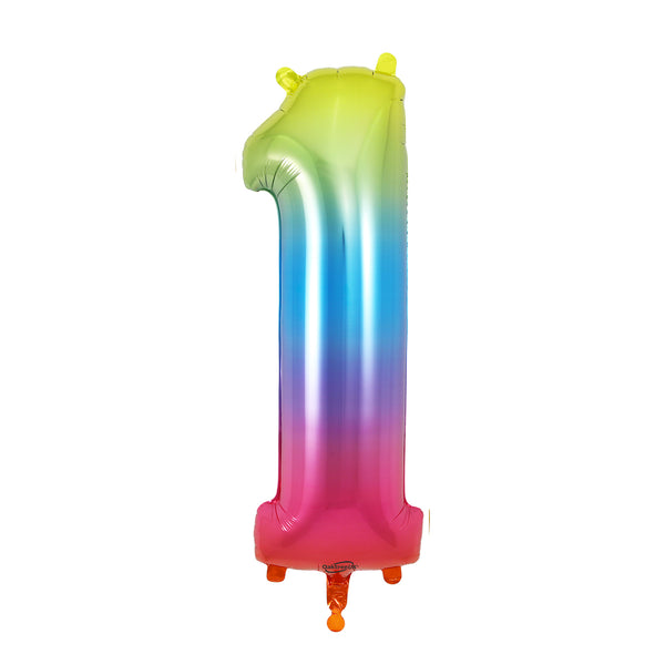 34" Number 1 Rainbow Oaktree Foil Balloon