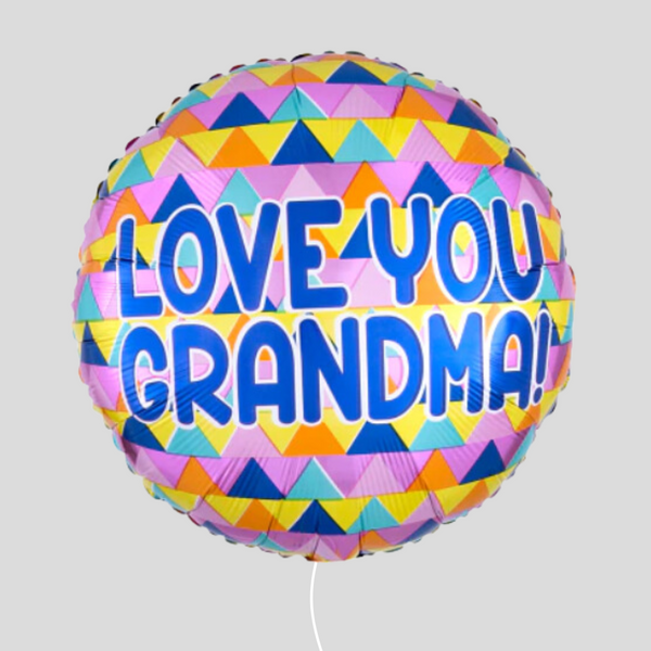 'Love You Grandma' Triangles Foil Helium Balloon Bouquet